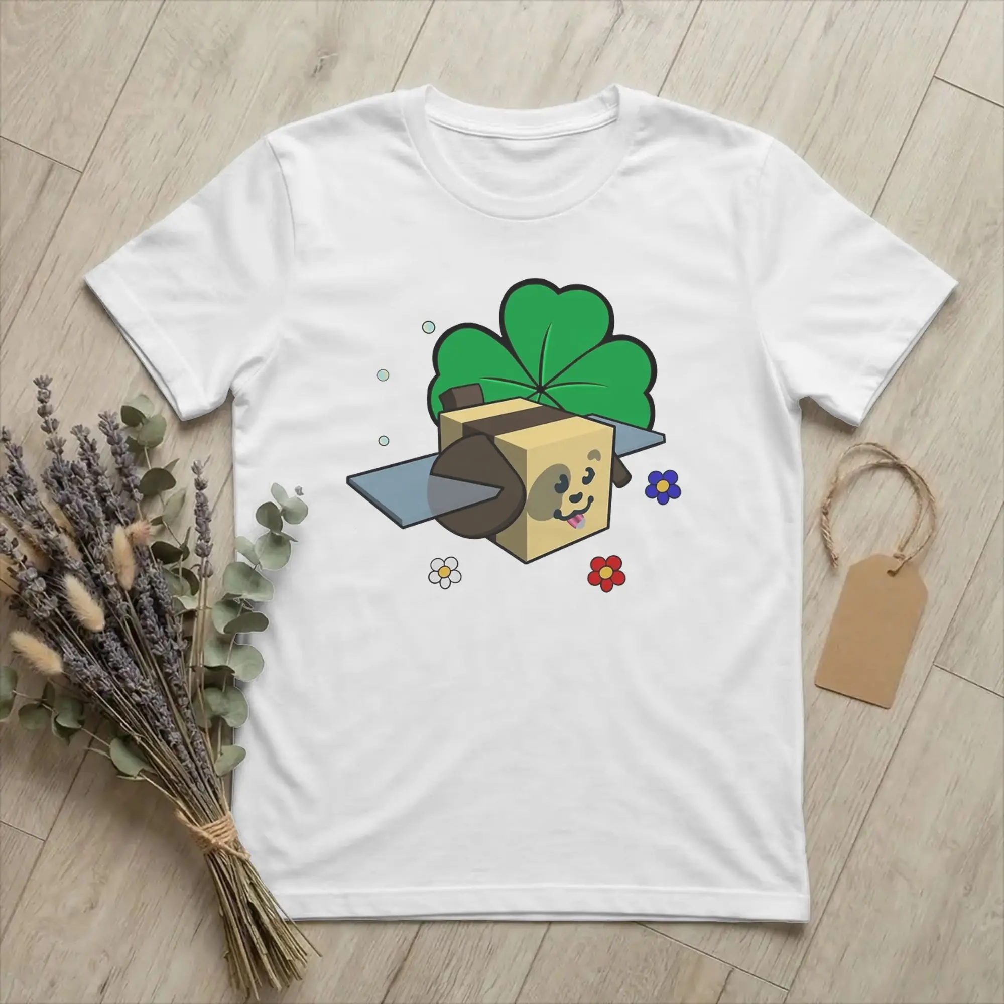 Men T-Shirt Bee Swarm Simulator Collection BSS Crazy Cotton Tee Shirt Short Sleeve Clover‌ T Shirts Crewneck merch Plus Size