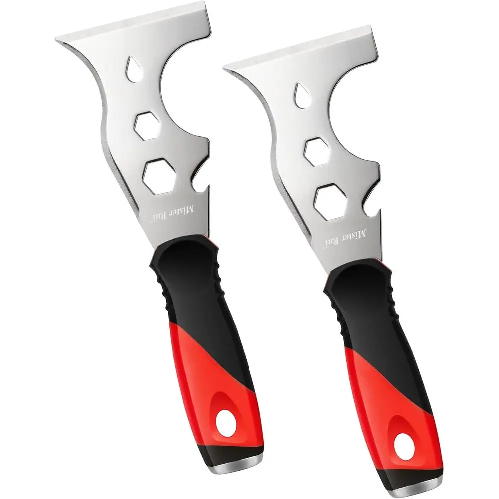 

Шпатель, 2 шт. Скребок для краски, многофункциональный нож для шпаклевки 13 в 1, металлический скребок из нержавеющей стали, шпатель с молотком