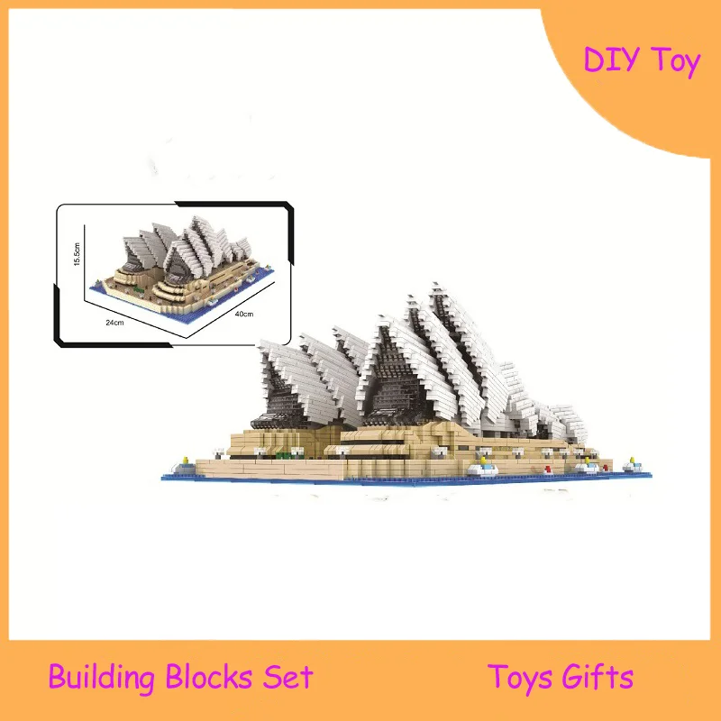

Creative Building Blocks Model Sydney Opera House Toy Blocks Set Architecture Printed Assemble Bricks Toys Birthday Gifts