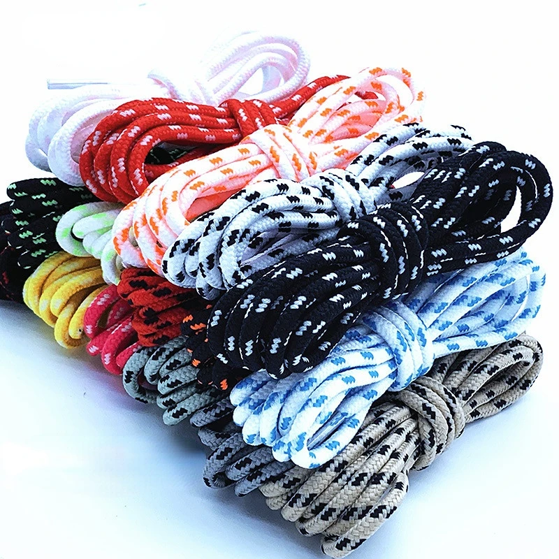 

5MM Round Shoelaces Flower Dots Solid Laces Polyester Shoelaces Matching Sports Shoes Tooling Martin Boots Hiking Shoelaces