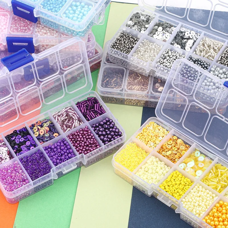 Czech Charm Crystal Glass Beads Sequin Box For Jewelry Making Kits DIY Handmade Bag Shoes Garments Embroidery Sewing Set