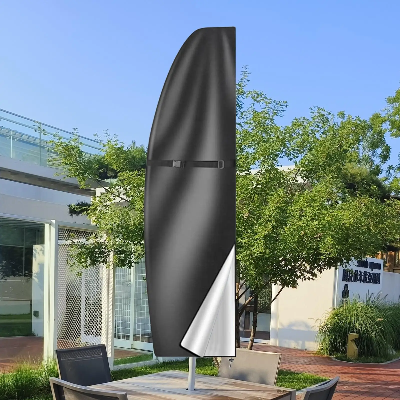 

Patio Umbrella Parasol Cover Waterproof Outdoor Banana Straight Style Fits Cantilever Umbrella Up to 11-13 Feet