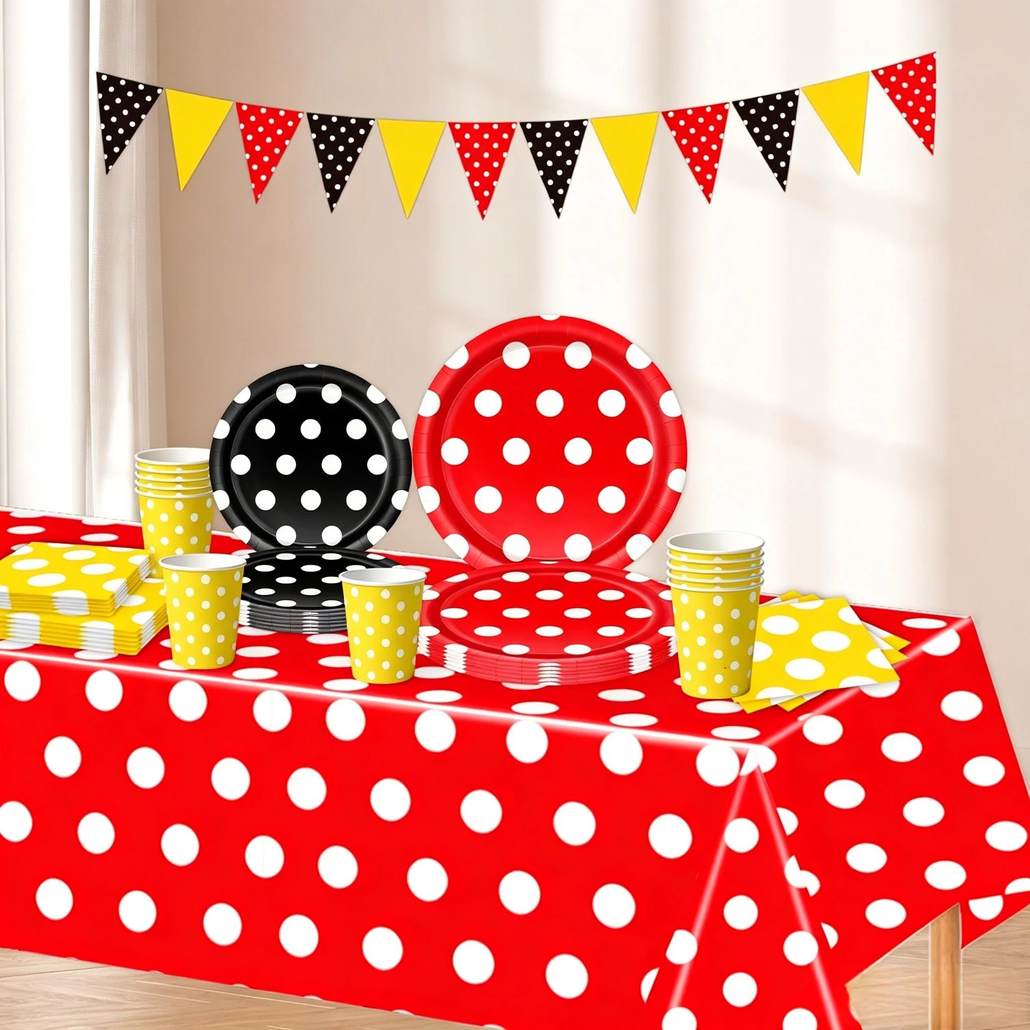 Neues Cartoon-Farbiges Polka-D – Table Cloth Disposable Bewertung und Preis