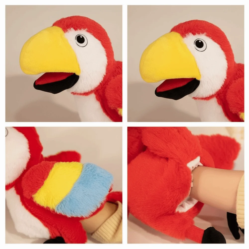 Peacock Owl 35cm Size Bird Hand Puppets Kawaii Style Soft Toucan Hand Control Funny Cartoon Kindergarten Performance