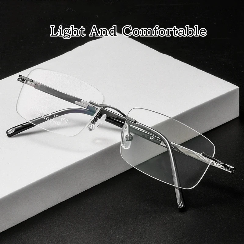 Pure Titanium Glasses Frame for Men For Business Close Reading Glasses Frame Titanium Men High Quality Items Women Miopia Bezel