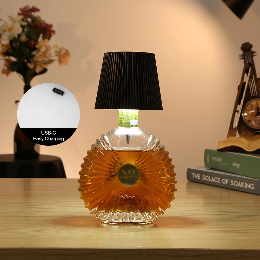 Bezprzewodowa lampka butelkowa 3 kolory + RGB LED lampka stołowa dotykowa dekoracyjna lampka nocna do dekoracji salonów, na imprezy, do barów