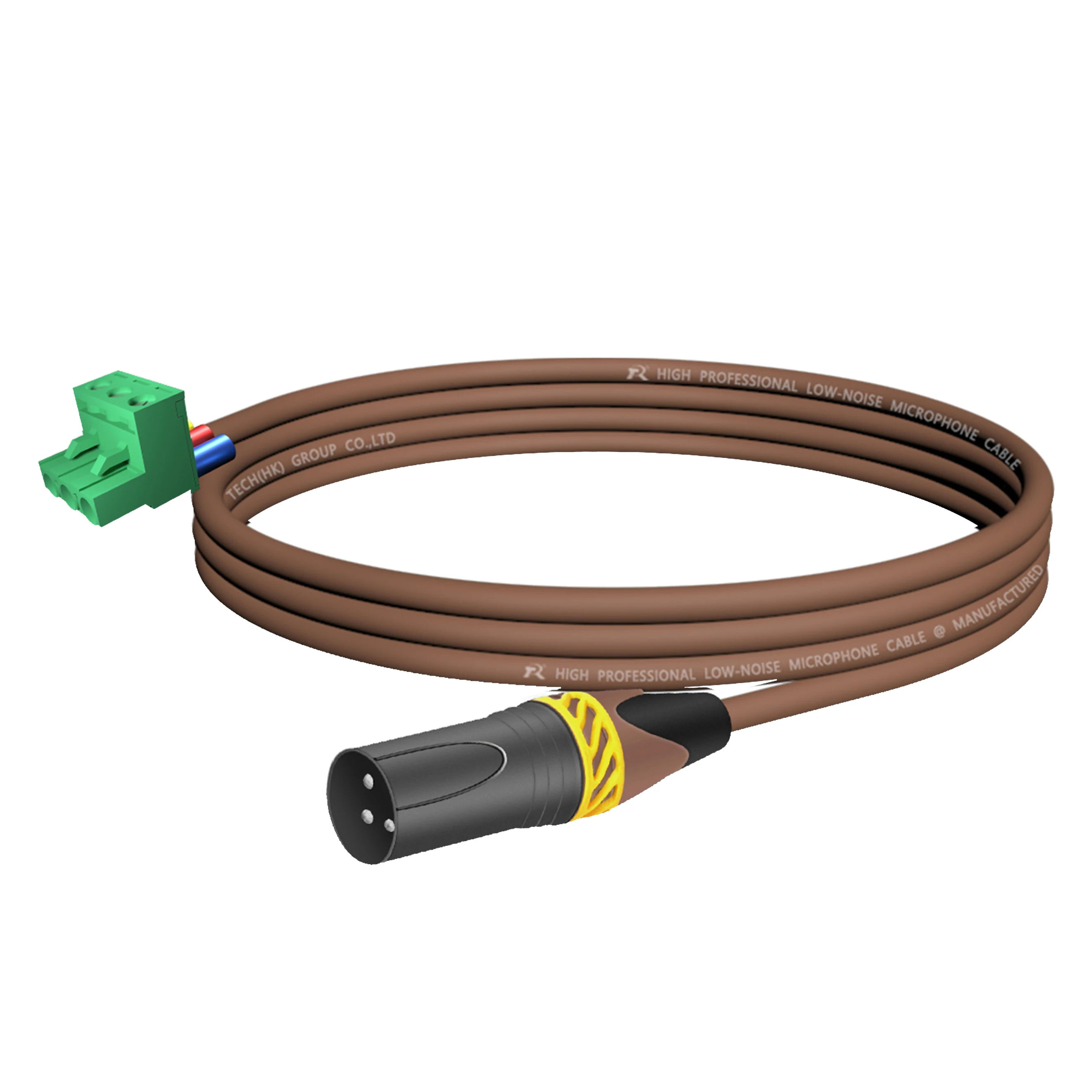 1 Stück Phoenix-zu-XLR-Audiokabel, Abgeschirmtes Kabel mit XLR-Stecker/Buchse und Gelber Rutschfester Zugentlastung – Detail 3
