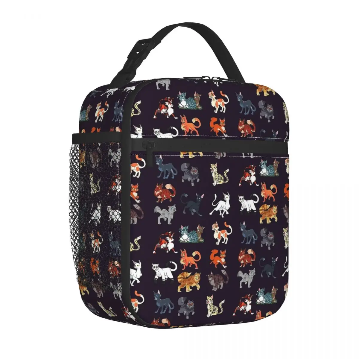 Warrior Cute Cats Lovers borse per il pranzo isolate grande contenitore per il pranzo fresco borsa termica Tote Lunch Box School Picnic Girl Boy