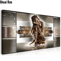 Large Size Diamond Mosaic Painting, Silver Buddha, Full Square, Round Diamond Embroidery,3D Puzzle, Mosaic Religious Icon, Home