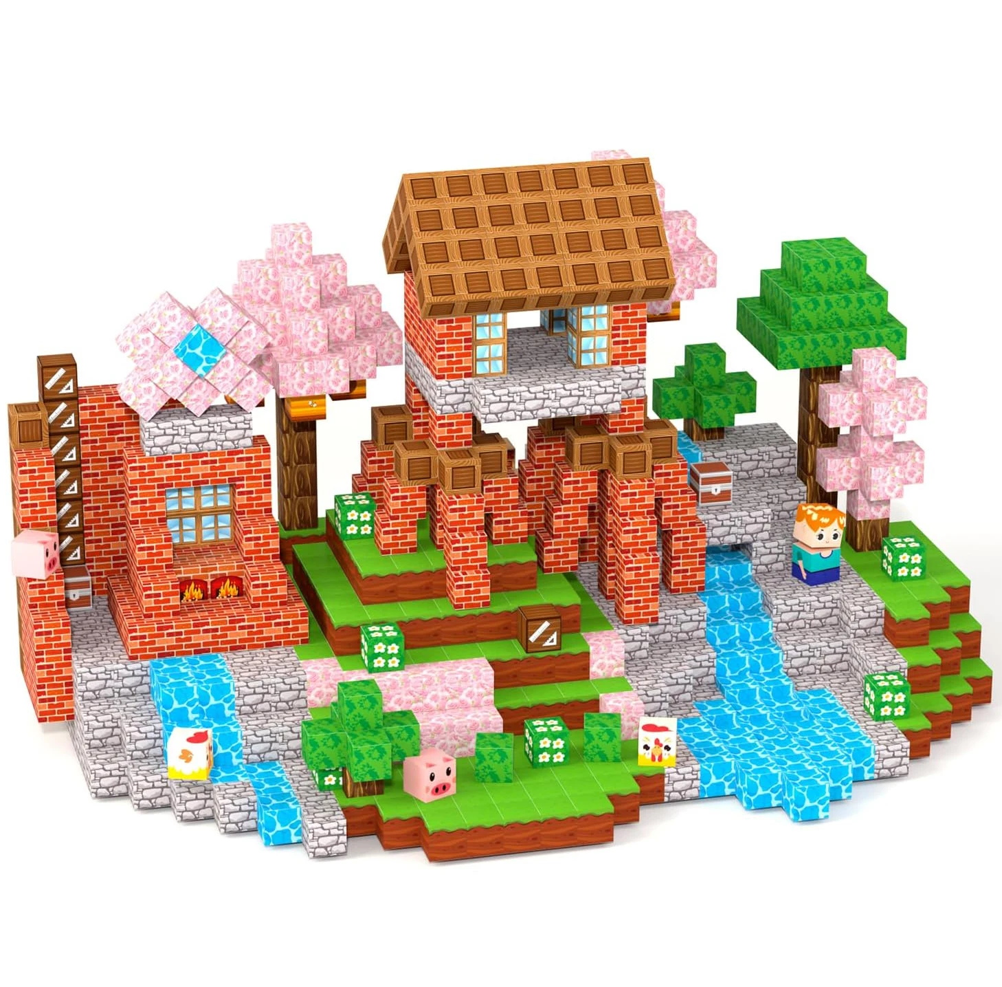 

1pc Random 100-PCS 2025 Magnetic Blocks. Vivid colors, free building for STEM-building-play skills. A quality holiday gift.