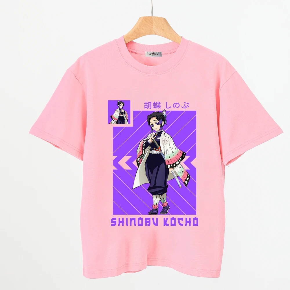 Мягкая хлопковая футболка с принтом Kimetsu no Yaiba Shinobu Kocho, легкая удобная футболка унисекс в повседневном стиле Мягкая хлопковая футболка с принтом Kimetsu no Yaiba Shinobu Kocho, легкая удобная футболка унисекс в повседневном стиле