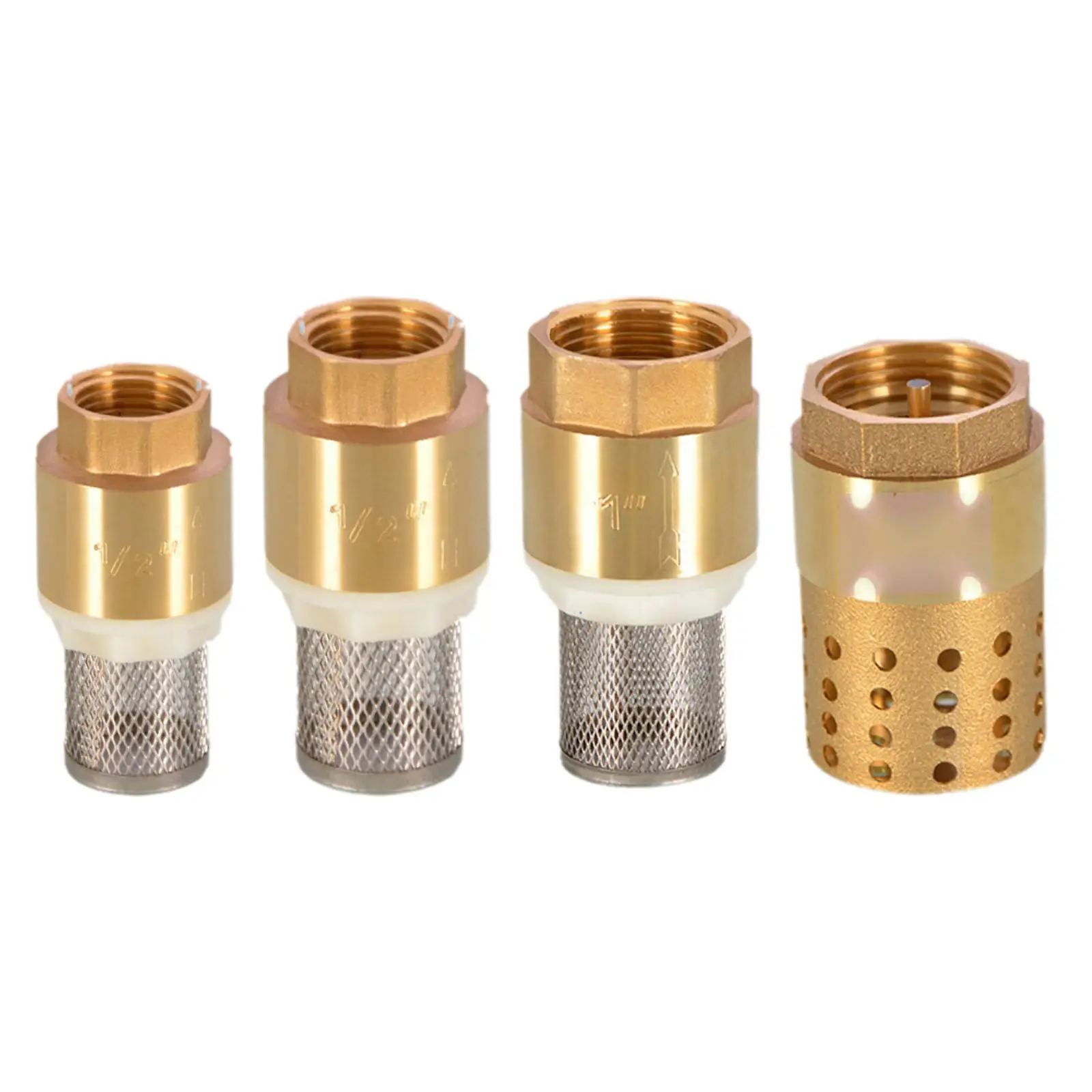 

Brass Foot Valve Water Pump Bottom Valve with Holes Strainer Filter Copper Check Valve for House Home Garden Lawn Irrigation