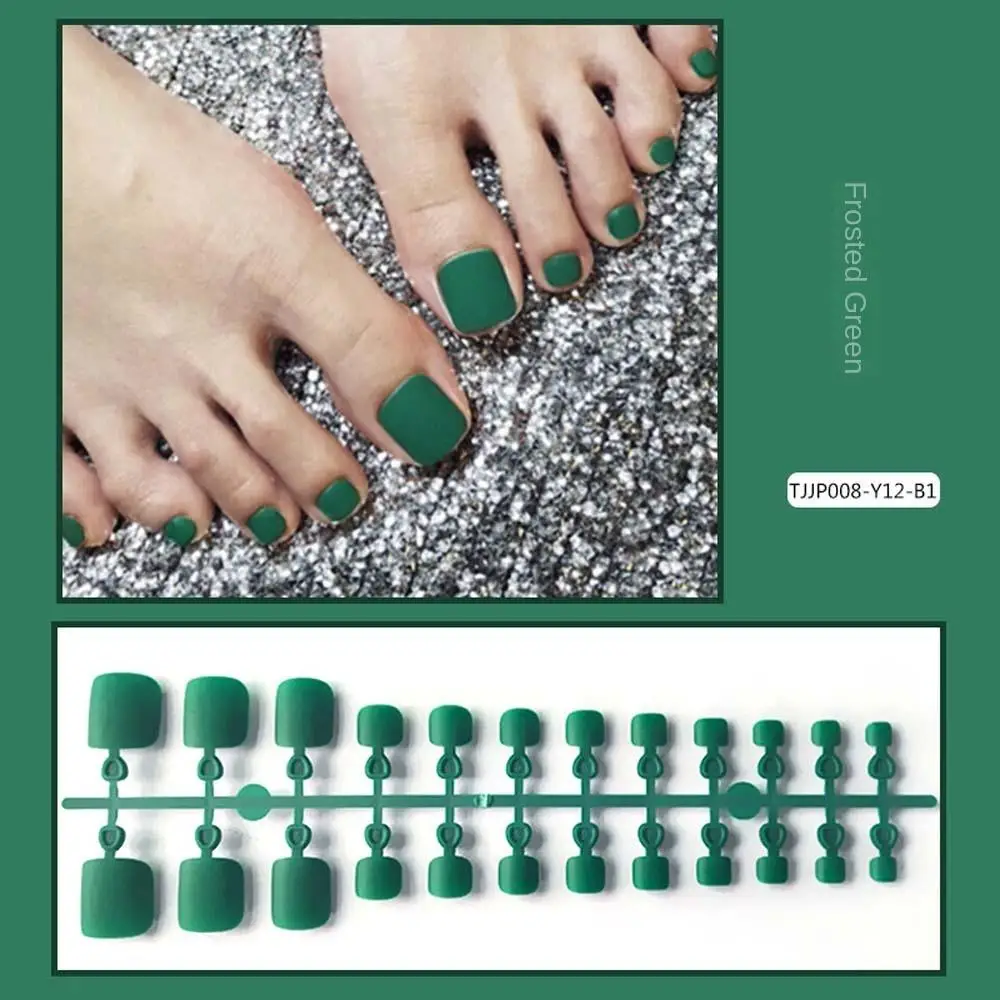 

Toenails DIY Nail Art Tip Manicure Full Cover False Nails Solid Color Nails Patch Matte False Toenails Frosted Fake Toe Nails
