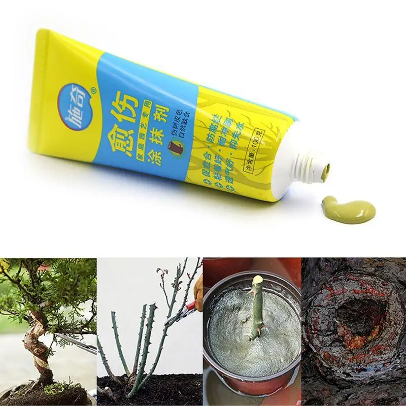 100 Tree Wound Bonsai Cut Paste Agente manchas Sellador compuesto poda con cepillo B95B