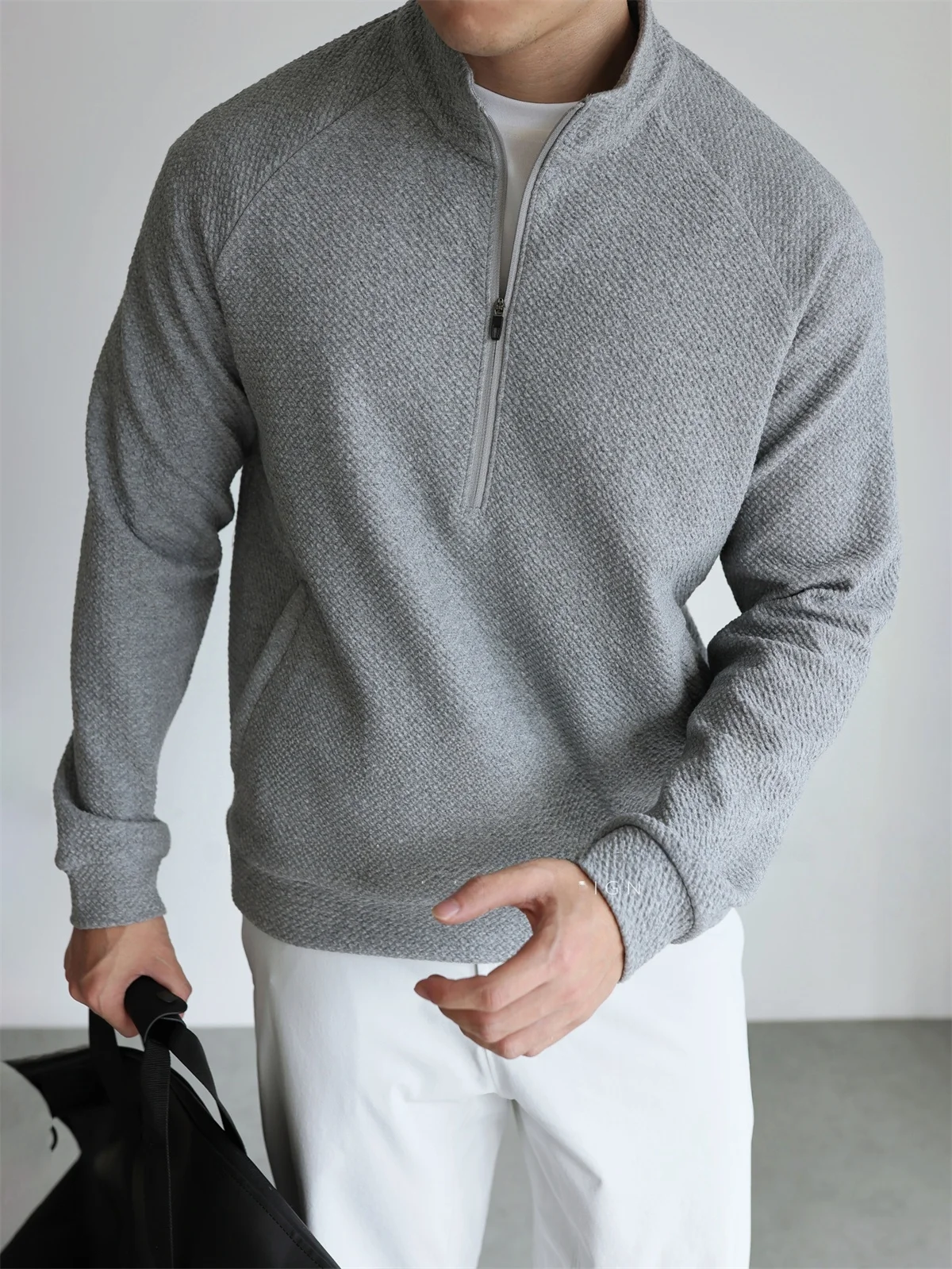 

Spor Cotton Blend Hoodie Long Sve Zipper f Length Stand Collar Fitn Men's Wear Comfortable Breathable Qui Dry