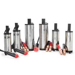 12V 24V Water Oil Diesel Fuel Transfer Refueling Tool Submersible Pump DC 38/51mm 30L/Min Kerosene Stainless Steel