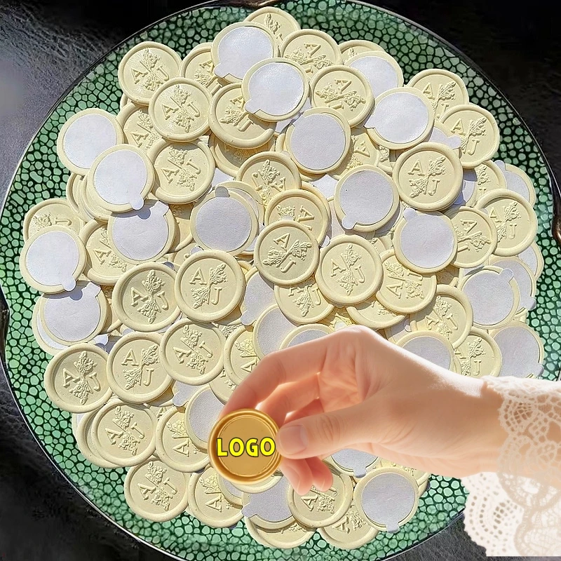 

Personalized LOGO Wax Seals for Wedding 60 Colors Monogram Envelope Sealing Stickers Backing Adhesive Custom Wax Seal Stickers