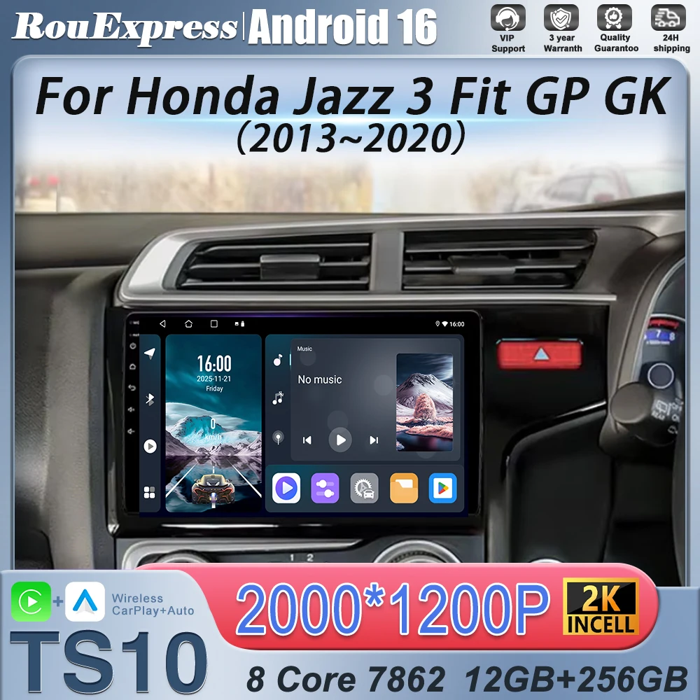 Autoradio For Honda Jazz 3 Fit GP GK 2013 - 2020 Stereo Multimedia Video Player GPS Navigation Bluetooth Radio Samochodowe SWC