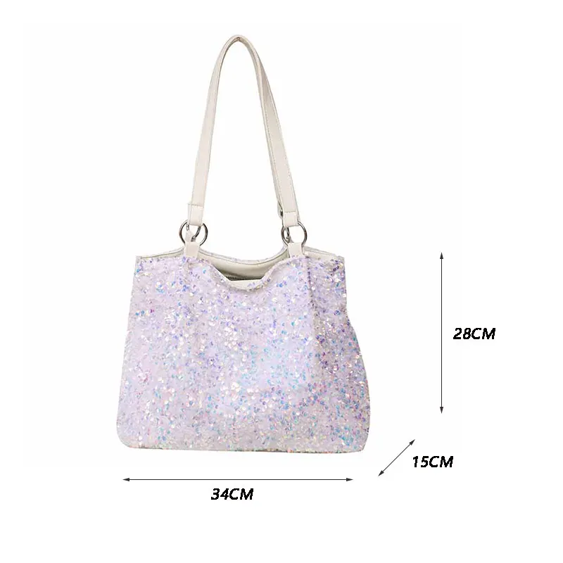 Women Bag Sequin Bag Lady New Fashion Large Capacity Tote Bag Underarm Shoulder Bag Popular Commuter Bag High Quality Handbags