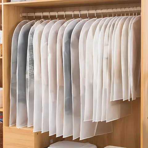1/3/5/10 पीस धोने योग्य कपड़े लटकाने वाला डस्ट कवर, शादी की ड्रेस कवर, सूट कोट स्टोरेज बैग, अलमारी में लटकाने वाले कपड़े ऑर्गनाइज़र 6 best sales कपड़े धूल कवर - №1