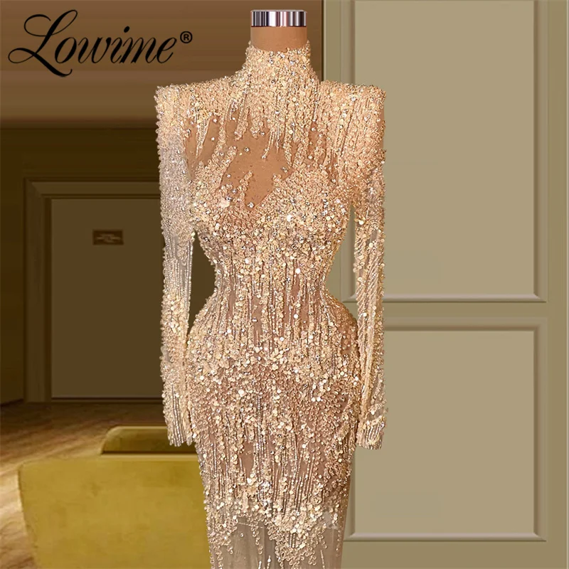 Lowime plus tamanho longo uma manga sereia vestidos de noite com destacável trem cristais rendas apliques dubai árabe vestido de festa