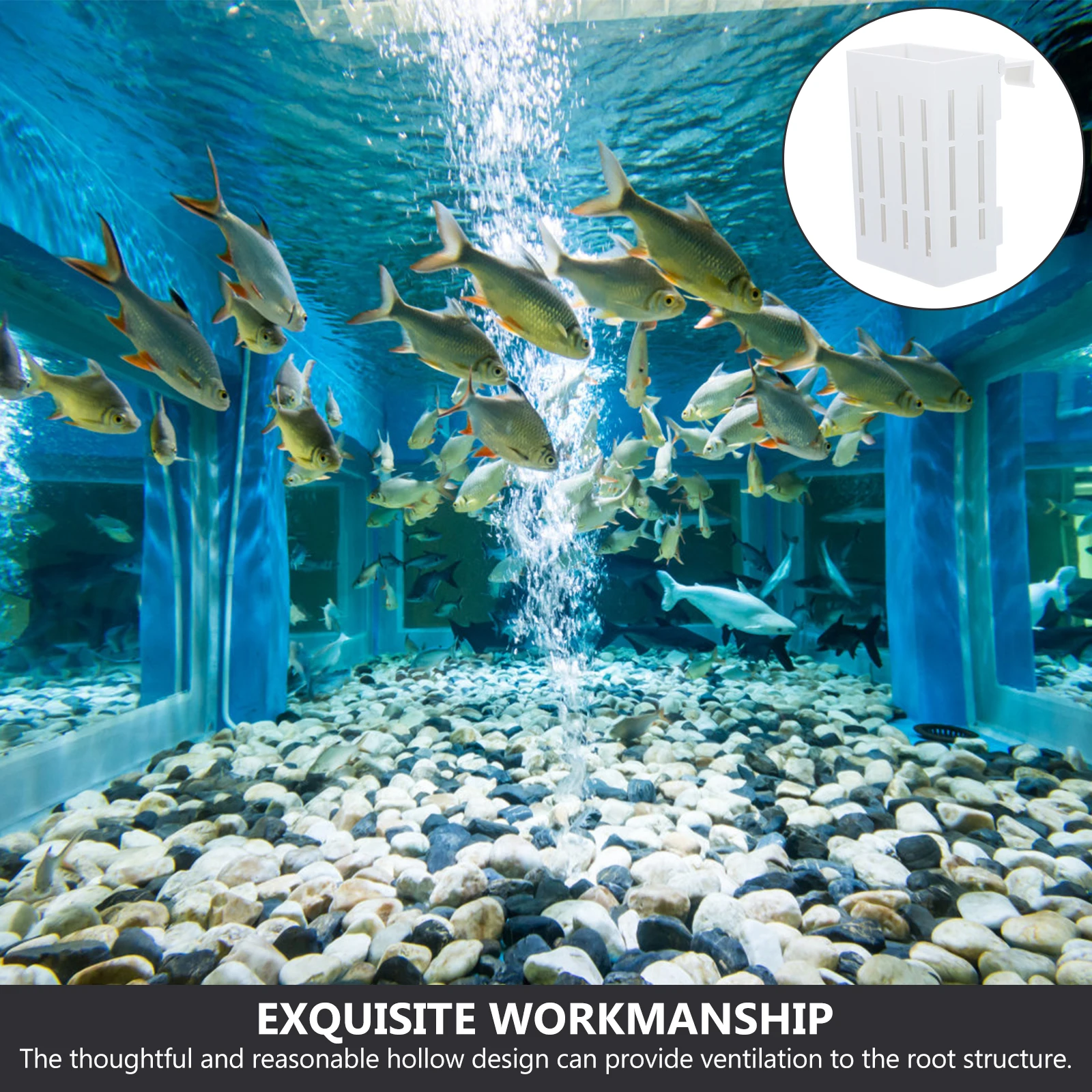 

3 Pcs Aquarium Plant St Fish Tank Accessories Plastic Planting Holder Aquatic Baskets Hollow Pot Design Home Decoration Pet