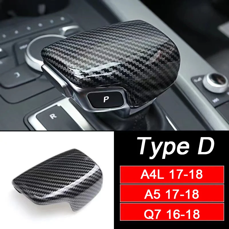 

Carbon Fiber ABS Overlay Car Gear Shift Knob Cover Shell For Audi A3 8v S3 A4 B6 A5 A6 C7 A7 Q5 Q7 S6 S7 Interior Accessories