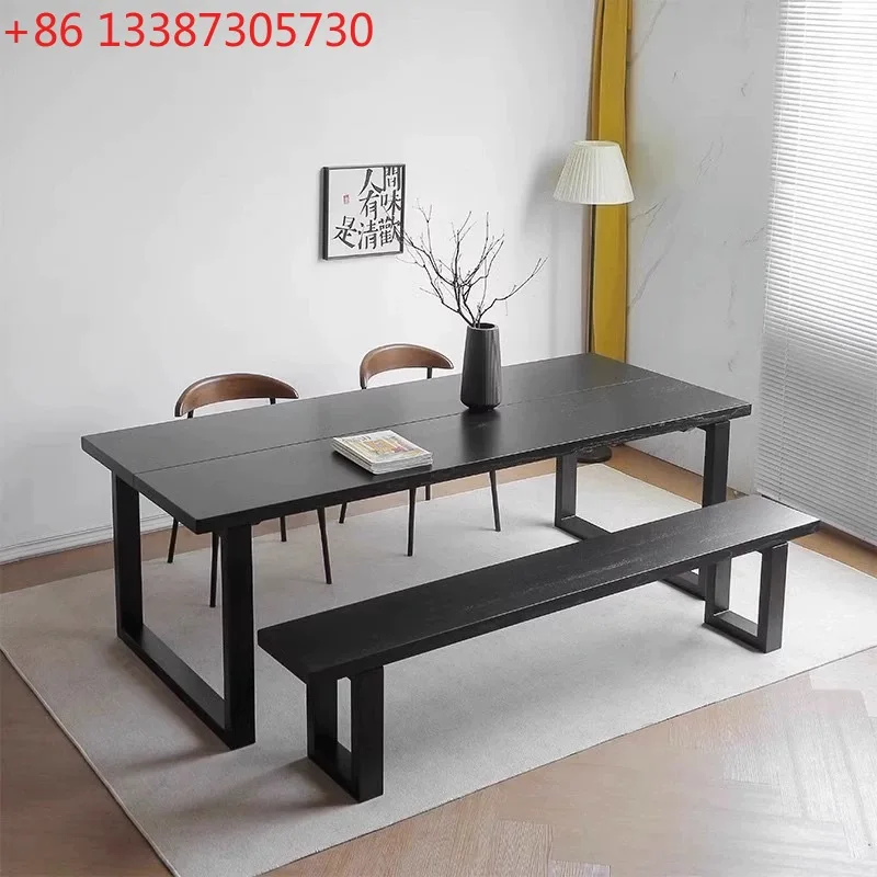 

Обеденный стол из цельного дерева, карбонизированный обеденный стол ваби, журнальный стол, современная простота