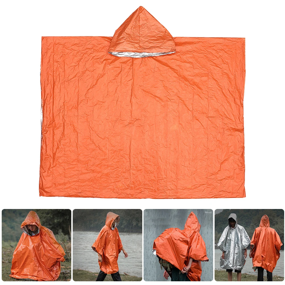 

Survival Space Blanket Waterproof Thermal Raincoat Reflective Camping Raincoat PE Aluminum Film for Outdoor Camping Hiking