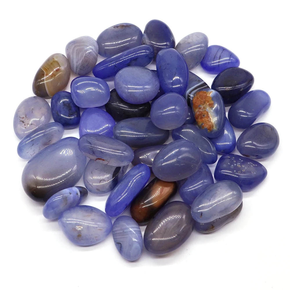 

Blue Agate Natural Tumbled Stones Healing Crystals Bulk Ore Gravel Quartz Specimen Mineral Gems Tank Aquarium Garden Home Decor