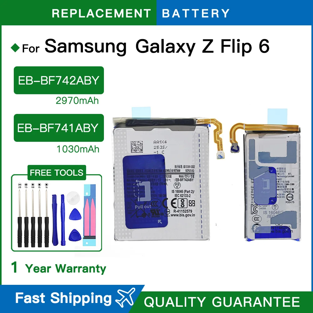 EB-BF741ABY EB-BF742ABY For Samsung Galaxy Z Flip 6, F741B, F741N, F741D, F741Q, F741J SCG29, F741W, F741U Battery+Free Kits