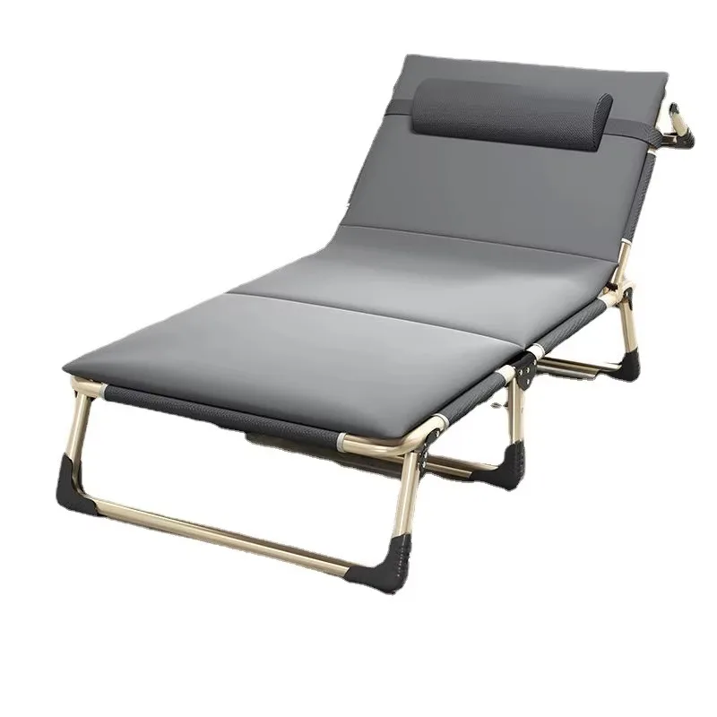 Multifunctional Portable Folding Recliner Adjustable Office Leisure Chair 75cm Wide Nap Bed For Camping