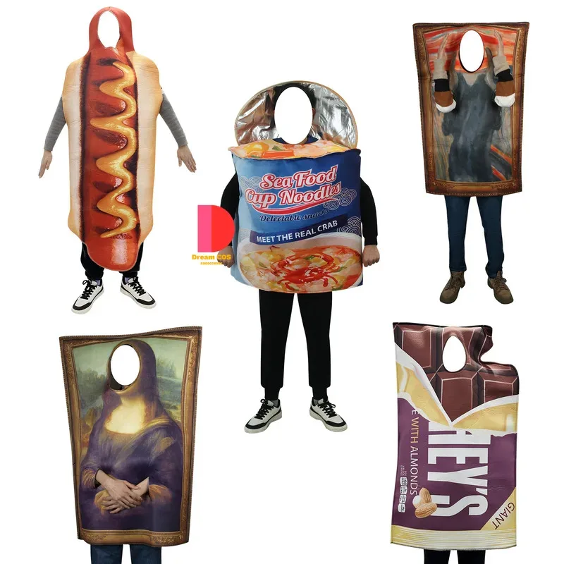 

Party Essential Mona Lisa Mural Exclusive Design Unisex Sponge Jumpsuit Best-selling Halloween Classic Carnival FancyPhoto-Ready