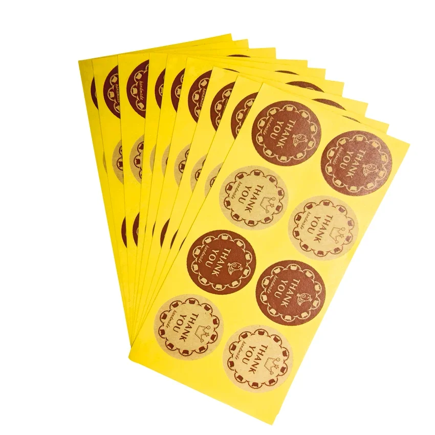 

80pcs/pack Round THANK YOU Cake Candy Packaging For Baking DIY Gift Party School Sealing Supplies Sticker