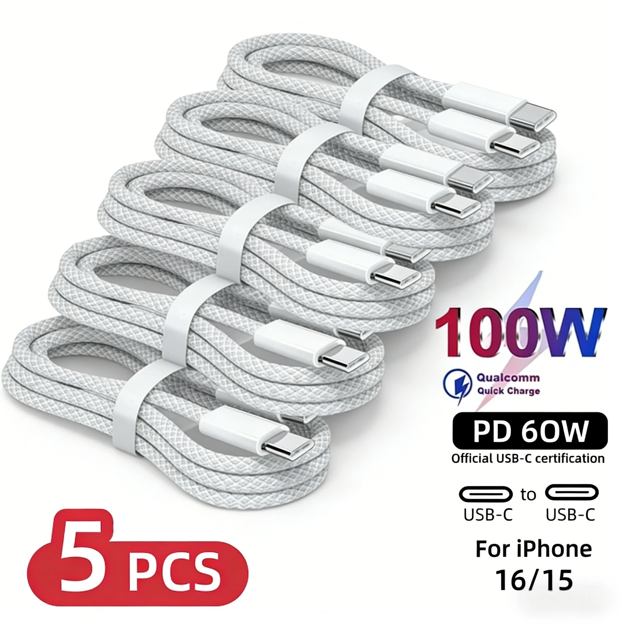 5PCS Usb C Cable To…