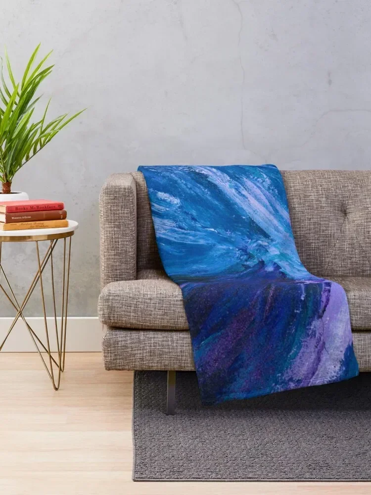 Intuitive Abstract Water Landscape by Courtney Hatcher Throw Blanket Shaggy Stuffeds Blankets