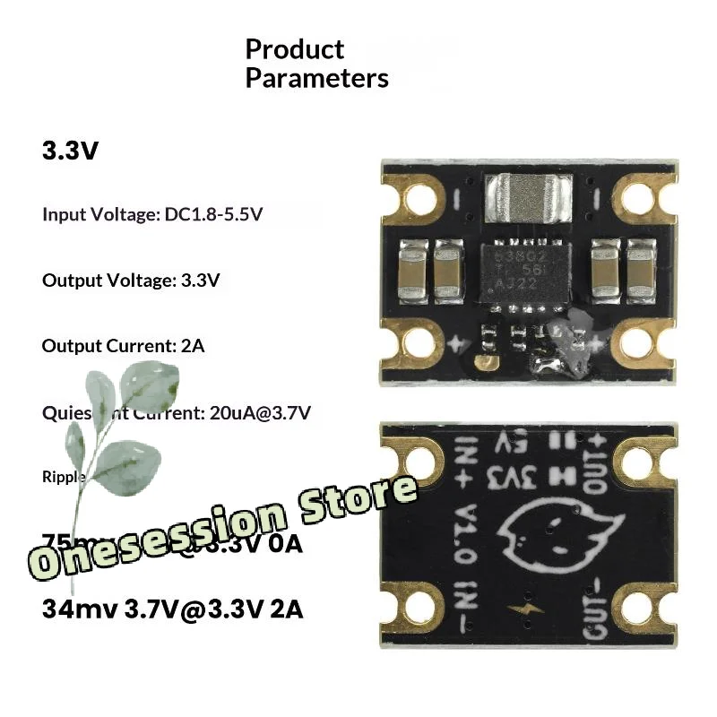 TPS63802 Mini Step-Up Voltage Module Lithium Battery Powered 1.8-5.5V to 3.3V/5V 2A for IoT Device Development