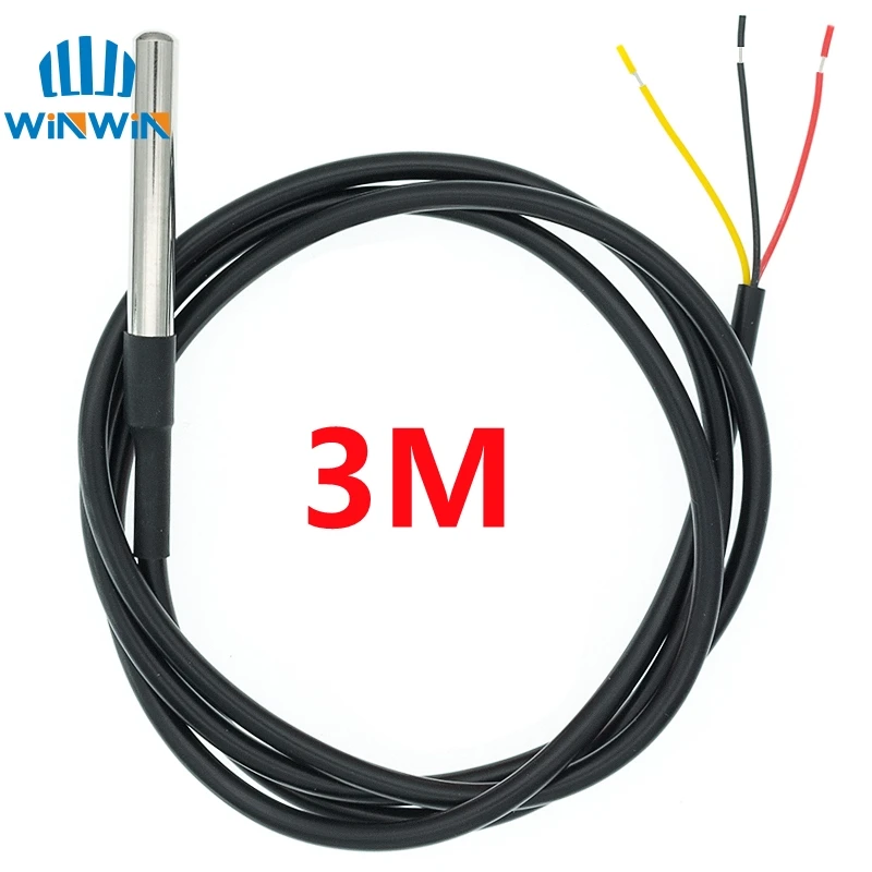 DS1820 Stainless steel package Waterproof DS18b20 temperature probe temperature sensor 1M/2M/3M 18B20 for arduino