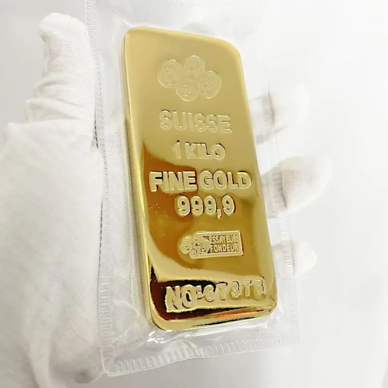 Gold Plated Copper Gold Bar Display Sample Gold Brick Replica Decorative Collectible Souvenir Small Scale Model for Display