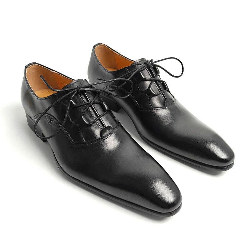 

Wholesale High Quality Men's Leather Shoes Retro Handmade Oxfords Office Business Dress Shoes Handmade Luxury Wedding Men Shoes