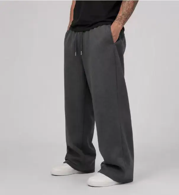 2025 Men's Wide Leg Sweatpants, European and American Men's and Women's Sweatpants, Waist Drawstring Straight Leg Loose Casual S