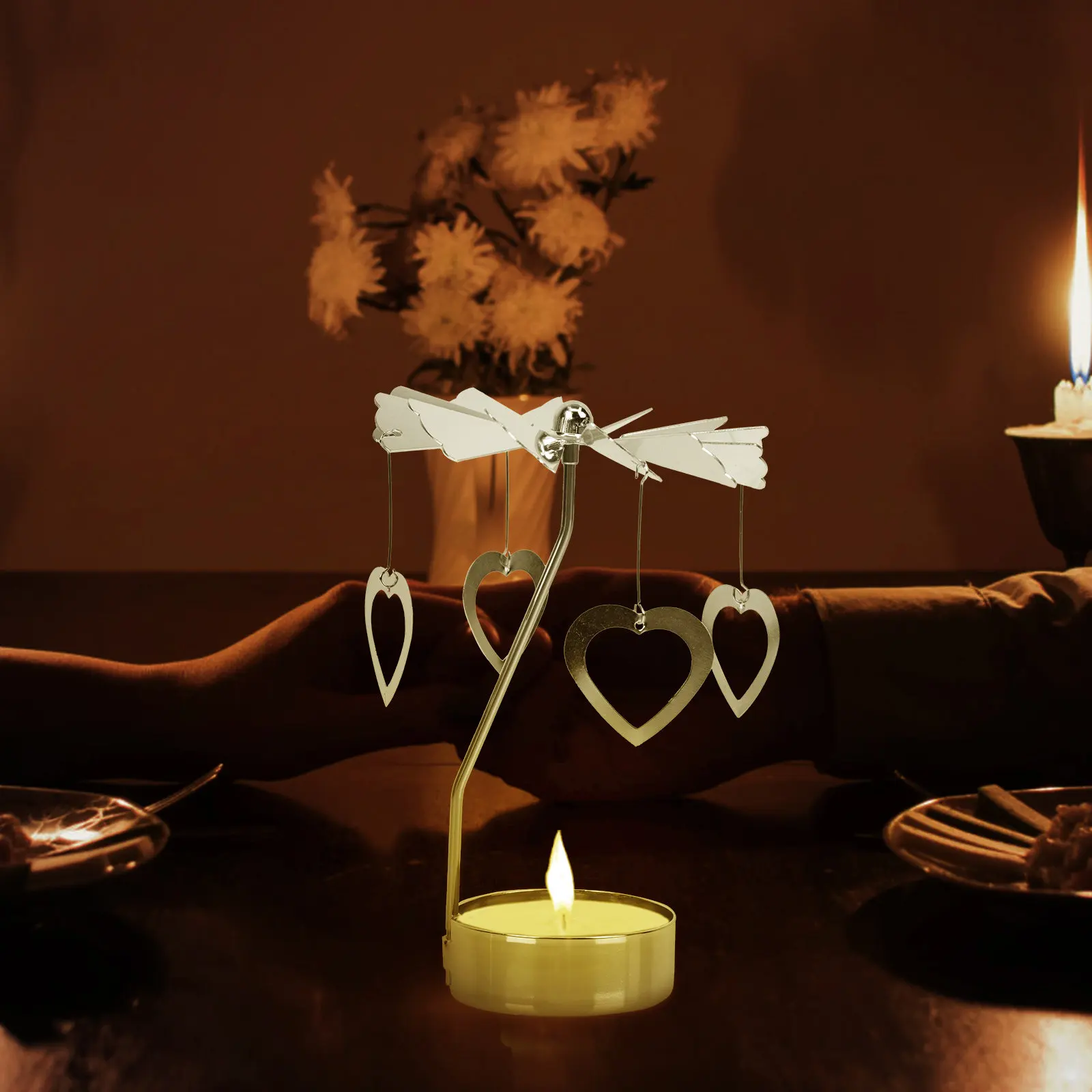 2Pcs Metal Candlestick Delicate Iron Holder Decorative Romantic Home Party Dining Table Centerpiece Delicate Candlestick view 4