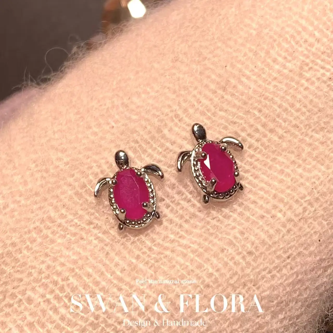 

Oval Natural Ruby Earrings 925 Silver Stud Earring For Women 925 Sterling Silver Cute Gift Prevent Allergy Fine Jewelry