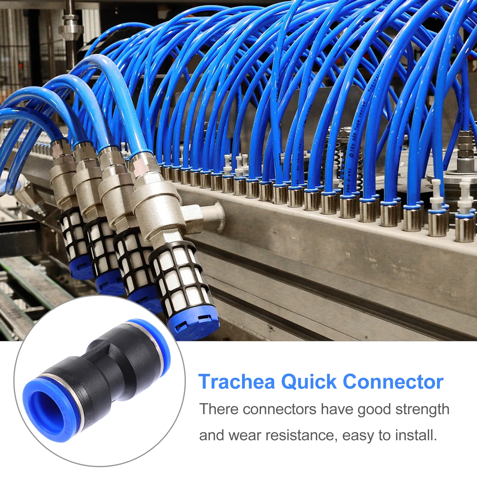 

35pcs Quick Connector Fitting Joint Straight through Trachea Push Connectors Pneumatic PU PE Nylon Pipe Accessories Home Factory