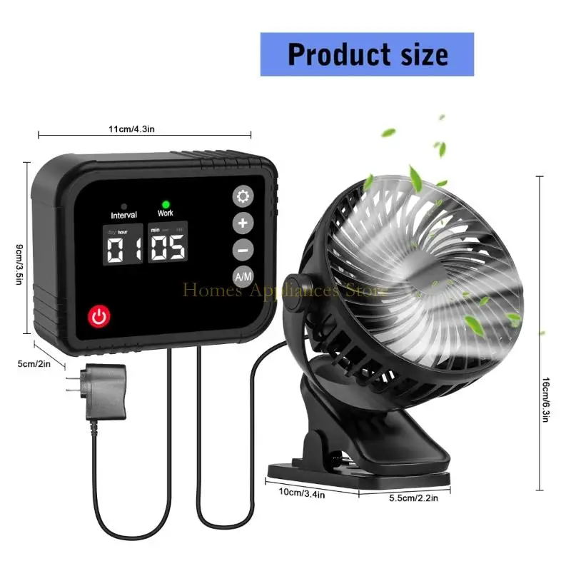 D0AB مروحة الدفيئة 360 الدورية مروحة العادم أداة تهوية المنزل جهاز تهوية الدواجن للدفيئة النوم سقيفة الفناء