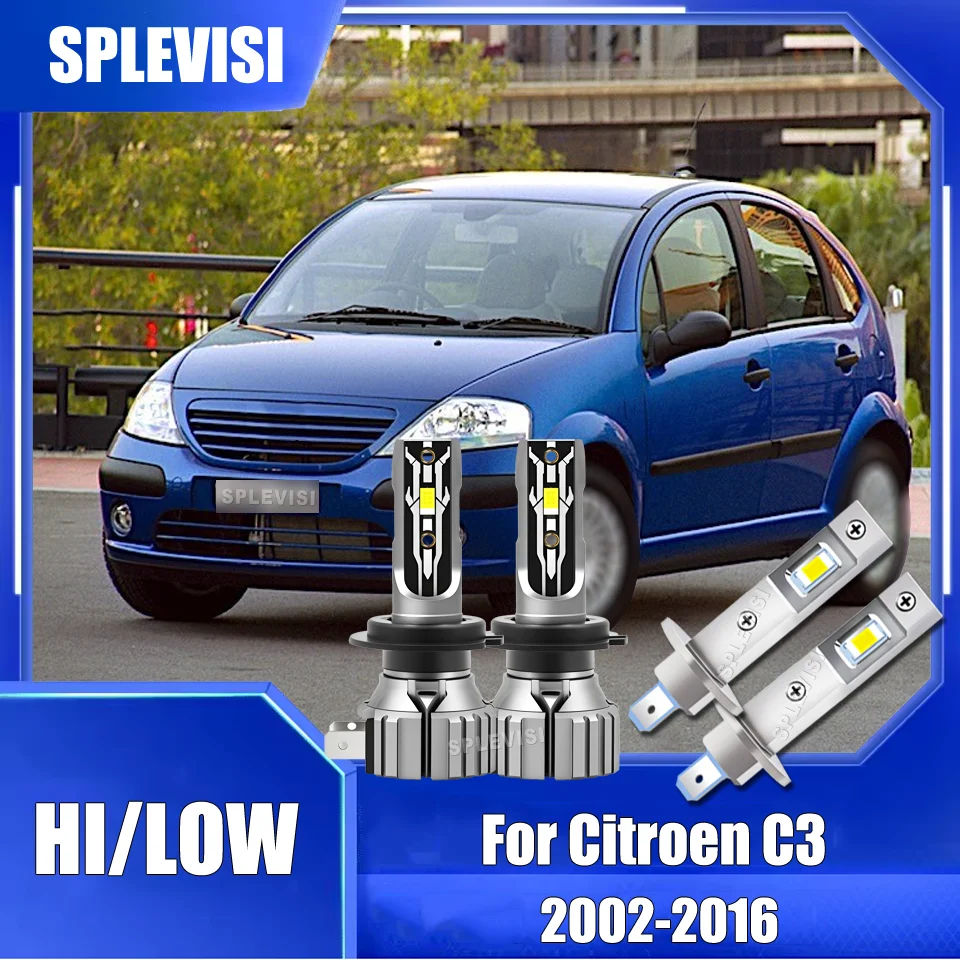 

Low Power Consumption H1 H7 White LED Headlights High Low Beam For Citroen C3 2002 2003 2004 2005 2006 2007 2008 2009 2010-2016