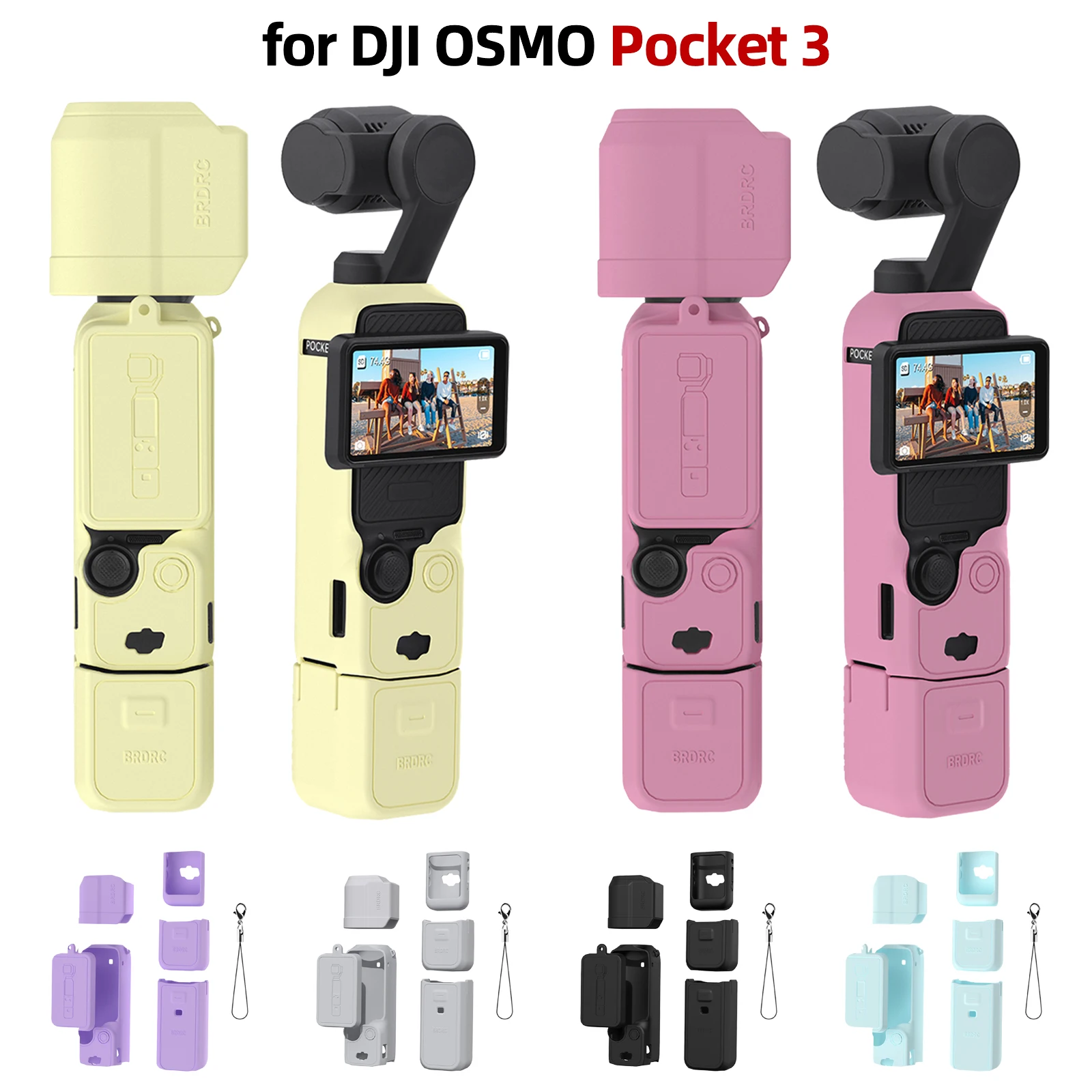 

Case for DJI Osmo Pocket 3 Silicone Protective Cover Anti-Scratch Lens Cap Protector for Pocket 3 Case Camera Accessories