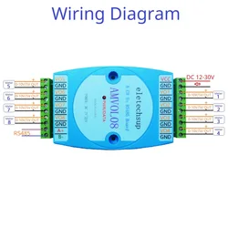 1PCS/2PCS AMVOL08 8 Channel Analog Output 0-10V 0-5V AO Module RS485 Modbus RTU To Voltage PLC Remote IO Expansion Board