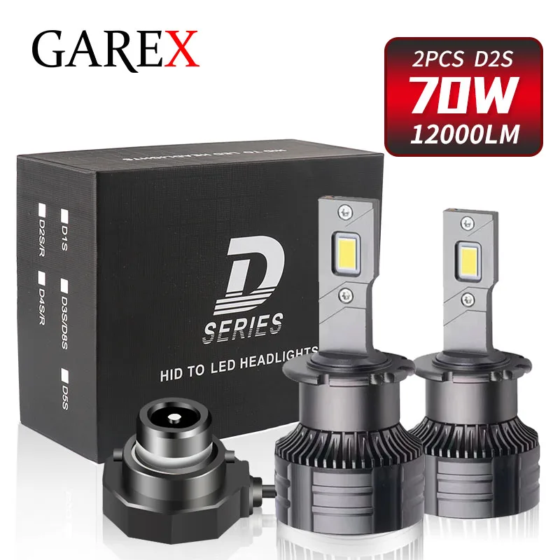 

2PCS D2S LED Car Headlight Bulbs 70W 6000K D1S D2R D3S D4S D4R D5S D8S 12V HID Auto Lights Canbus White Light Lamps Plug&Play