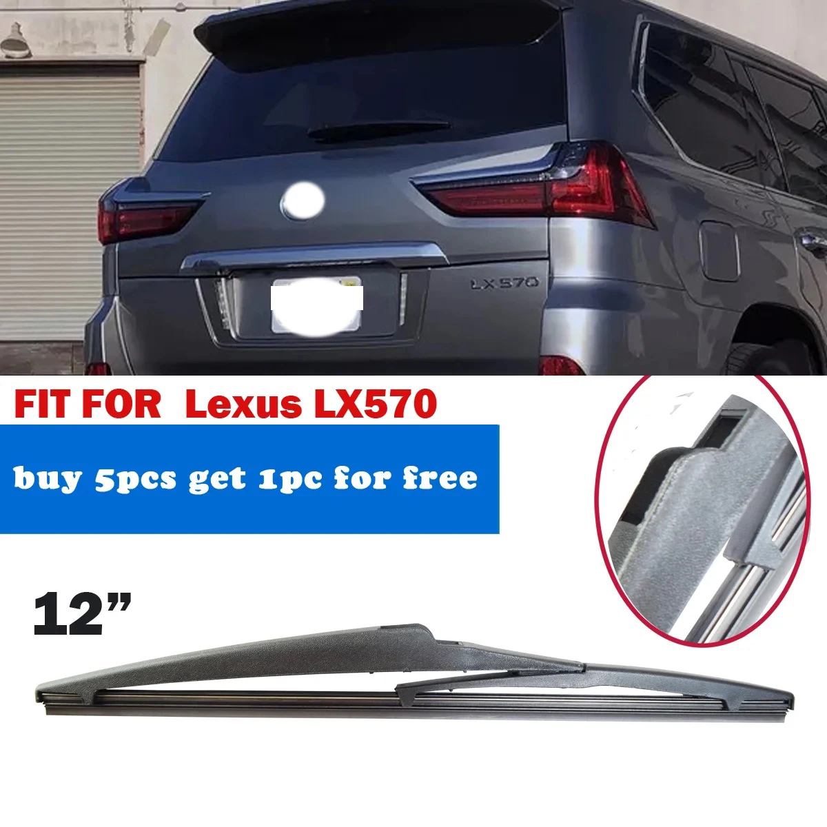 

1PC for Lexus LX570 2008 Car Rear Wiper Blade 12" Windscreen Windshield Auto YC102008-LX570